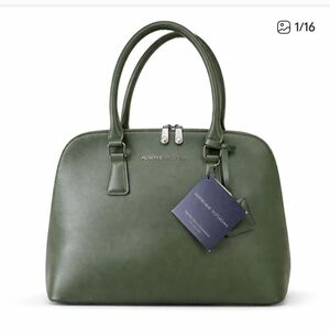 Adrienne Vittadini Women's Green Casual Chic Leather handbag.